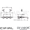 Cifial 31111BS.U Brookhaven Cross 3 Hole Wall Basin Mixer Dimensions